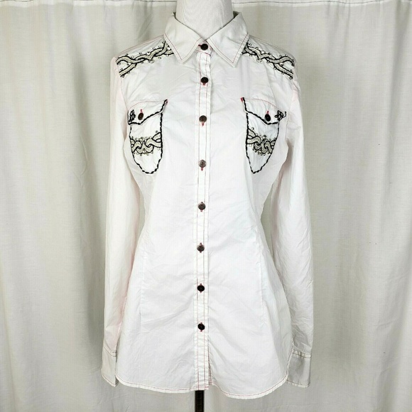 Roar Tops - Roar Rhinestone Embellished Western Shirt